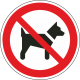 Aufkleber "Das mitführen von Hunden ist verboten"