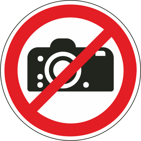 "Fotografieren Verboten"-Aufkleber Für Innen Und Außen (ISO-7010).