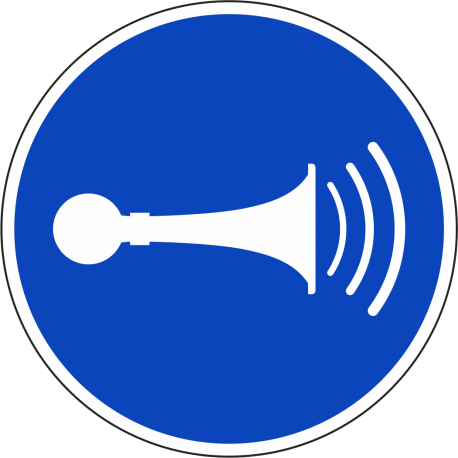 Schilder "Akustisches Signal geben"