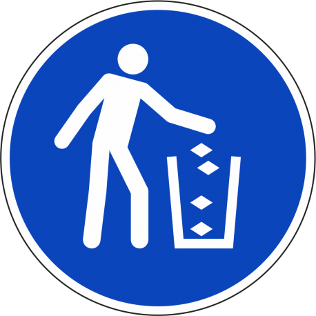 Schilder "Abfallbehälter benutzen"