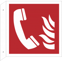 Schilder 'Brandmeldetelefon' (rechtwinkliges Modell)