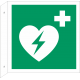 Schilder "AED (Automatisierter Externer Defibrillator)" (rechtwinkliges Modell)