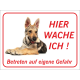 Tschechoslowakischer Wolfhund "Hier wache ich"-Schild (rot)