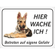Tschechoslowakischer Wolfhund "Hier wache ich"-Schild (schwarz)