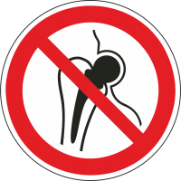 Schilder "Kein Zutritt für Personen mit Implantaten aus Metall"