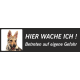 Tschechoslowakischer Wolfhund "Hier wache ich"-Schild (schwarz, niedriges Modell)