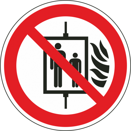 Schilder "Aufzug im Brandfall nicht benutzen"