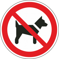 Schilder "Das Mitführen von Hunden ist verboten"