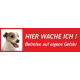 Jack Russell Terrier "Hier wache ich"-Aufkleber (rot, niedriges Modell)
