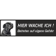 Schwarzer Bullmastiff "Hier wache ich"-Aufkleber (schwarz, niedriges Modell)