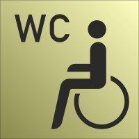 Schilder Behindertentoilette Gold-Look