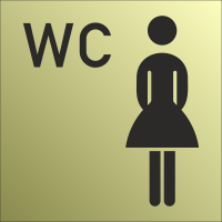 Schilder Damen-WC Gold-Look