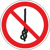 Schilder 'Das Knoten von Seilen ist verboten'