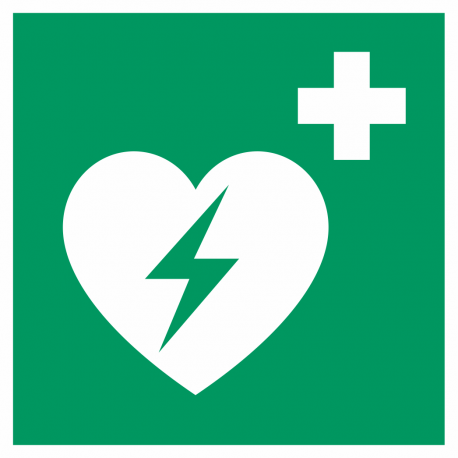 Schilder "AED (Automatisierter Externer Defibrillator)"