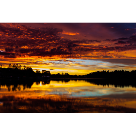 Foto auf Plexiglas - Sonnenuntergang am See