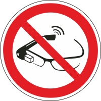 Aufkleber "Benutzung von Datenbrillen verboten"