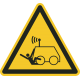 Aufkleber "Warnung Gefahr des Überfahrens durch ferngesteuerte Maschinen"