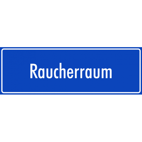 Aufkleber "Raucherraum" (blau)