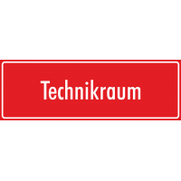 Aufkleber 'Technikraum' (rot)