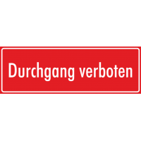 Aufkleber "Durchgang verboten" (rot)