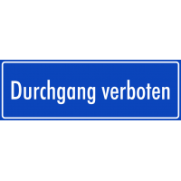 Aufkleber 'Durchgang verboten' (blau)