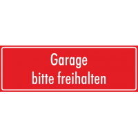 Aufkleber "Garage bitte freihalten" (rot)