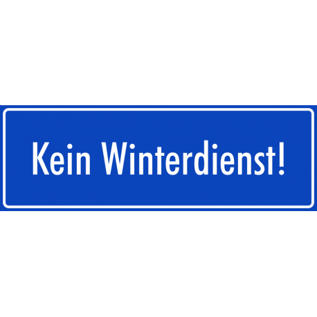 Aufkleber "Kein Winterdienst" (blau)