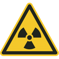Aufkleber 'Warnung vor radioaktiven Stoffen oder ionisierender Strahlung'