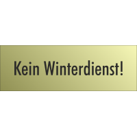 Schilder "Kein Winterdienst" (gold look)
