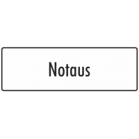 Aufkleber 'Notaus' (weiß)
