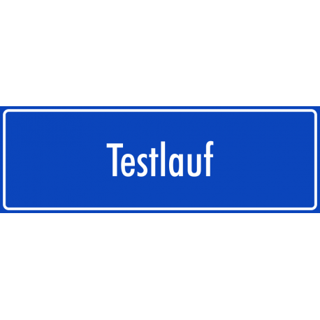 Aufkleber "Testlauf" (blau)