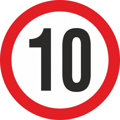 Geschwindigkeitsaufkleber 10 Km (rot)
