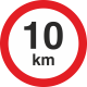 Geschwindigkeitsaufkleber 10 Km (rot mit km-Anzeige)