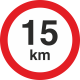 Geschwindigkeitsaufkleber 15 Km (rot mit km-Anzeige)