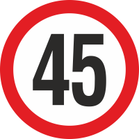 Geschwindigkeitsaufkleber 45 Km (rot)