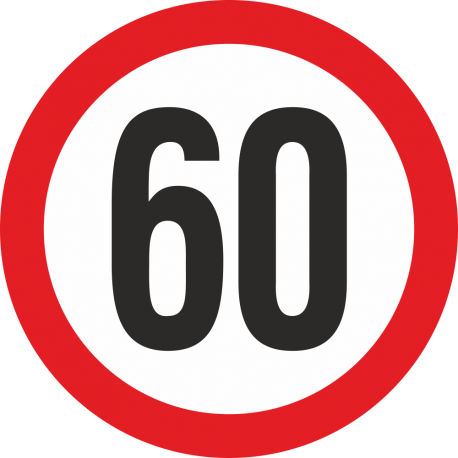 Geschwindigkeitsaufkleber 60 Km (rot)