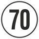 Geschwindigkeitsaufkleber 70 Km (weiß)