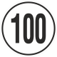 Geschwindigkeitsaufkleber 100 Km (weiß)