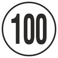 Geschwindigkeitsaufkleber 100 Km (weiß)