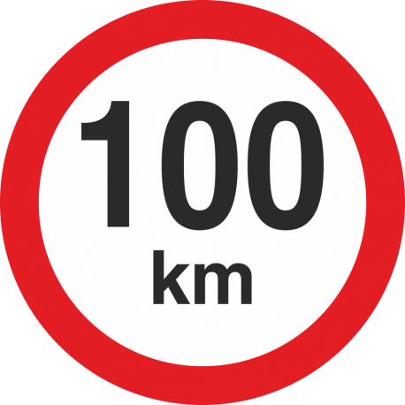 Geschwindigkeitsaufkleber 100 Km (rot mit km-Anzeige)