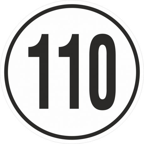 Geschwindigkeitsaufkleber 110 Km (weiß)