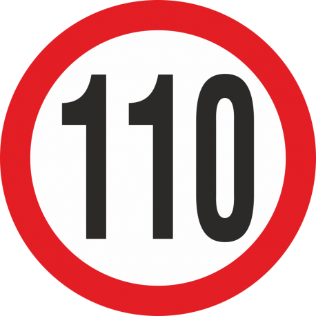 Geschwindigkeitsaufkleber 110 Km (rot)