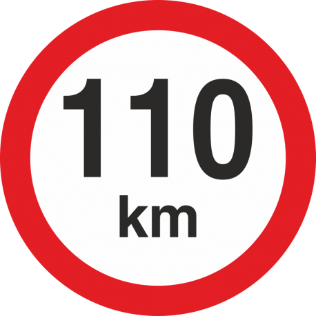Geschwindigkeitsaufkleber 110 Km (rot mit km-Anzeige)