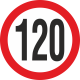 Geschwindigkeitsaufkleber 120 Km (rot)