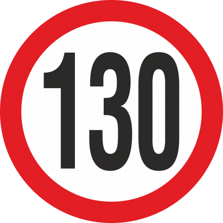 Geschwindigkeitsaufkleber 130 Km (rot)