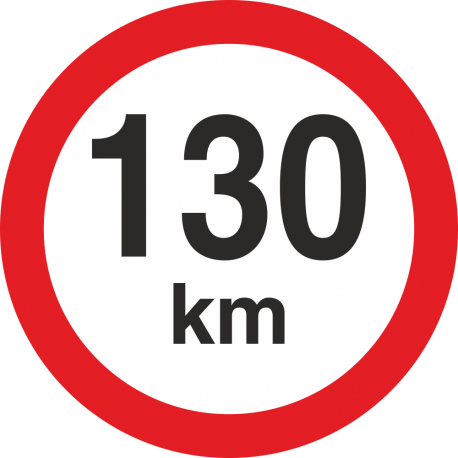 Geschwindigkeitsaufkleber 130 Km (rot mit km-Anzeige)