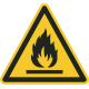 Aufkleber "Warnung vor feuergefährlichen Stoffen"
