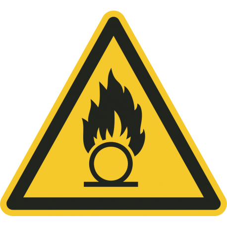 Aufkleber "Warnung vor brandfördernden Stoffen"