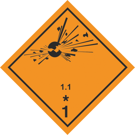 ADR 1.1 Explosiv Schilder