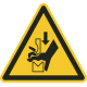 Aufkleber "Warnung vor Quetschgefahr der Hand in Abkantpresse"